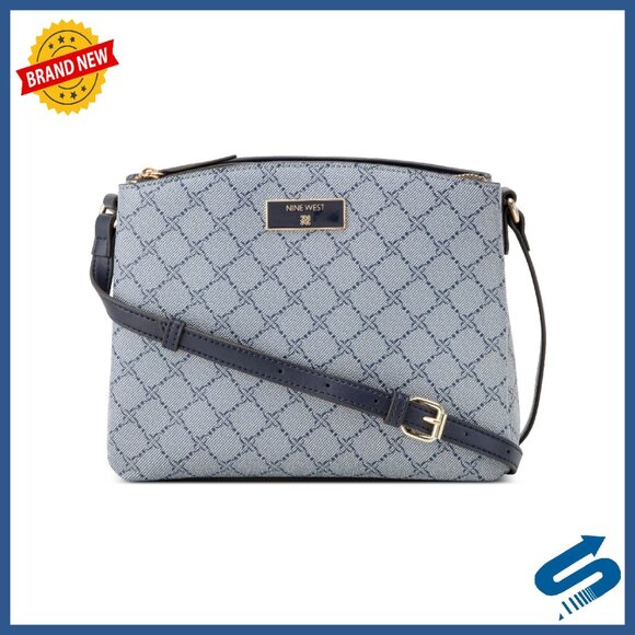 Small Crossbody Bag with Triple Compartments & Zipper Pocket